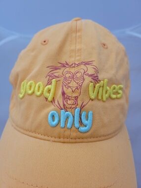 Good Vibes Only Embroidered Peach Baseball Cap